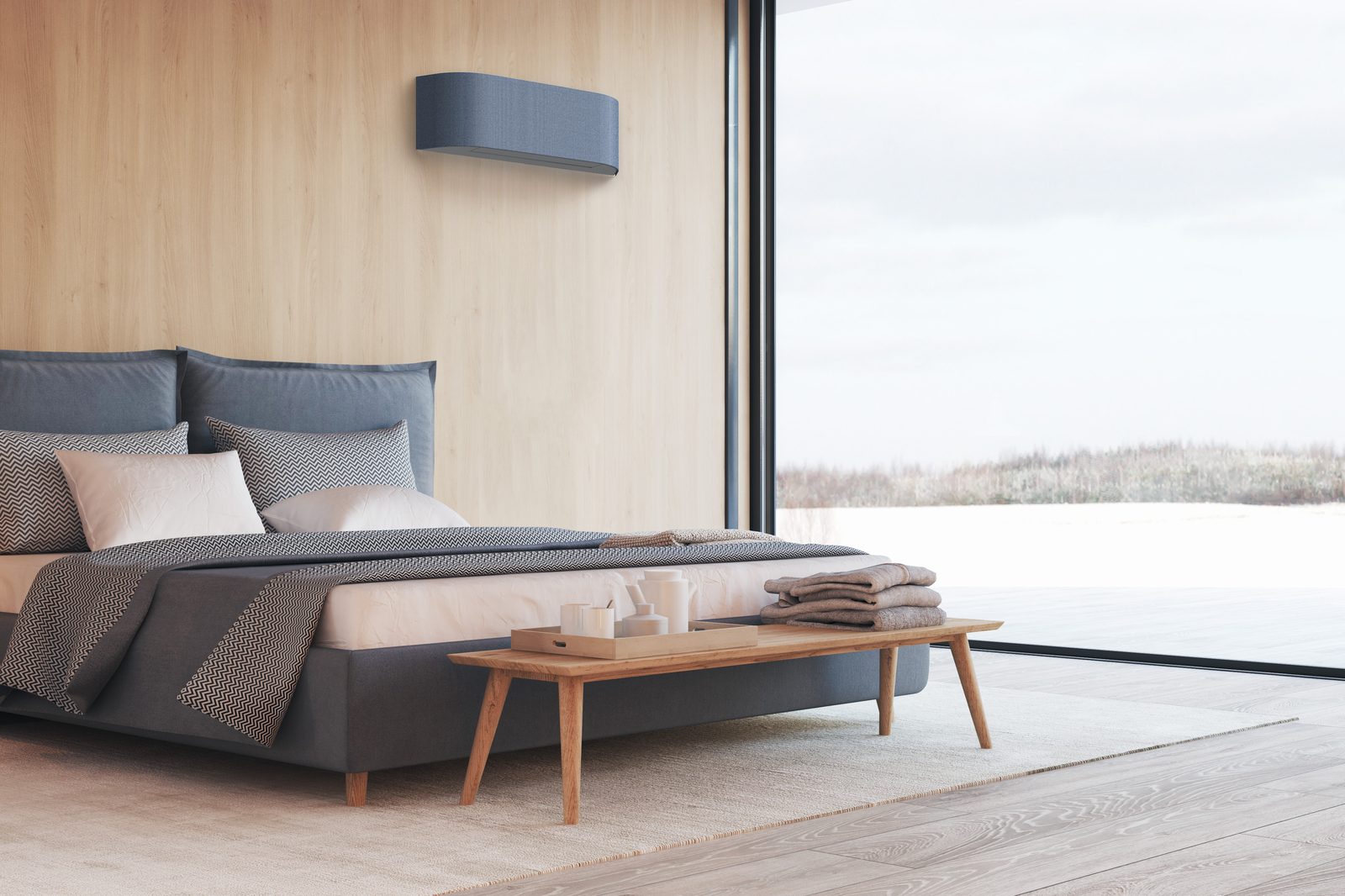 Toshiba HAORI intégré dans une chambre épurée avec vue